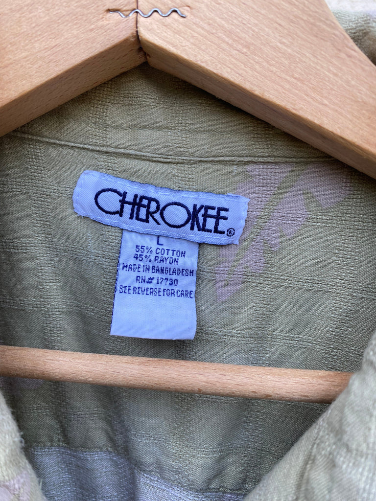 Vintage 90s Cherokee Hawaiian Rayon Button Down (L)