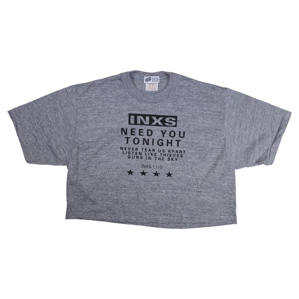 Need You Tonight - Heather Gray Crop (Black)