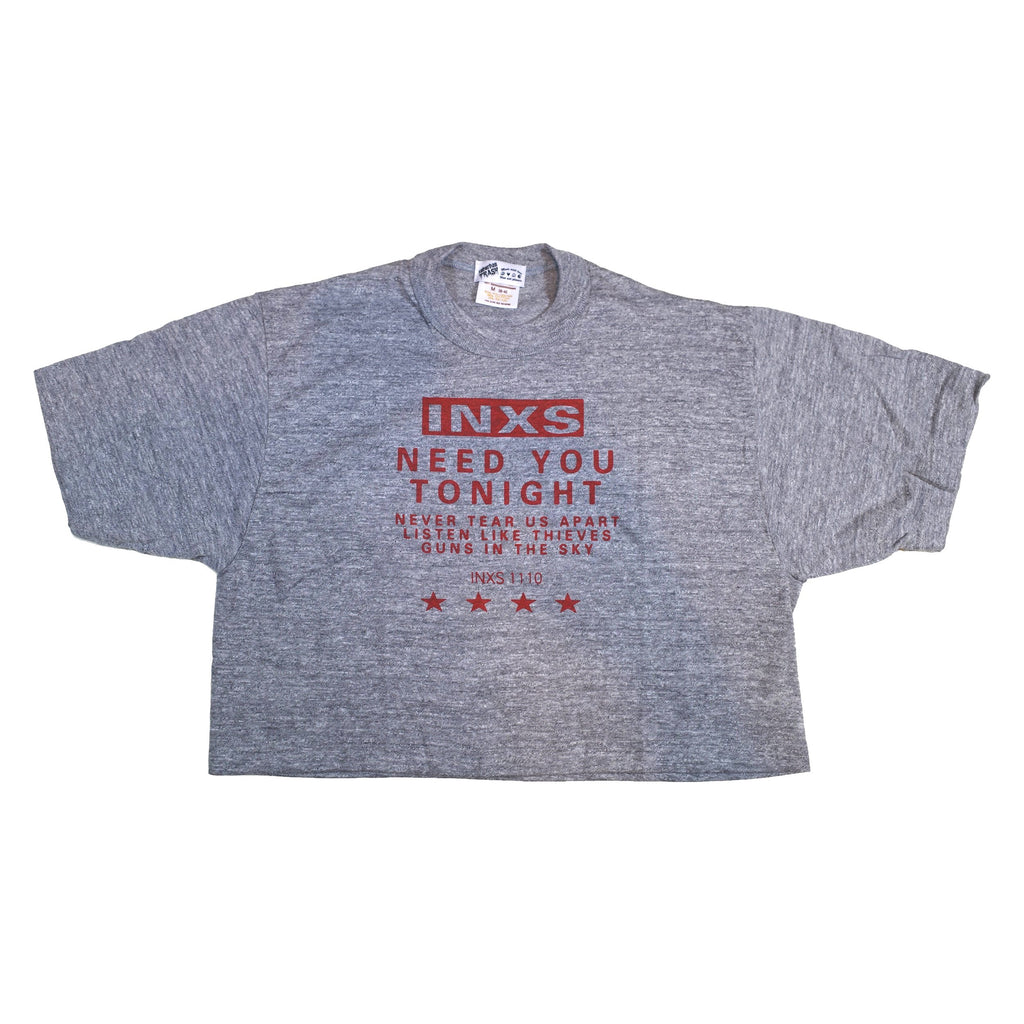 Need You Tonight - Heather Gray Crop (Red)