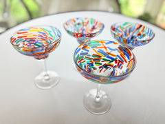 Vintage Confetti Cocktail Glass Set