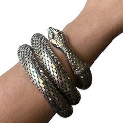 Vintage Whiting and Davis Silver Snake Bracelet