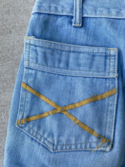 Vintage 70s Brittania  Hand Stitched Flower Jeans (29)