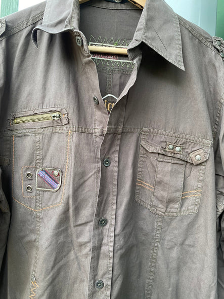 Vintage Y2K Code 7 Button Down (M/L)