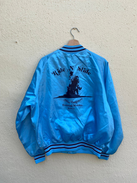 Vintage 70s Horse Stables Satin Jacket (L/XL)