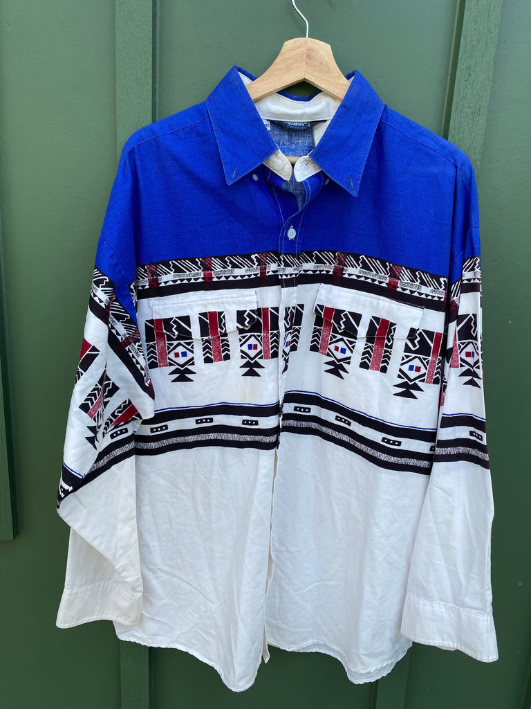 Vintage 90s Brooks and Dunn Aztec Button-Up (XL)