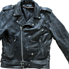 Vintage Black Leather Moto Jacket