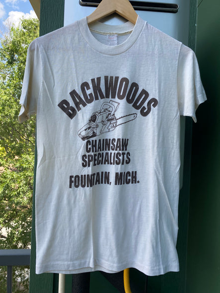 Vintage 80s Backwoods Chainsaw Tee (S/M)