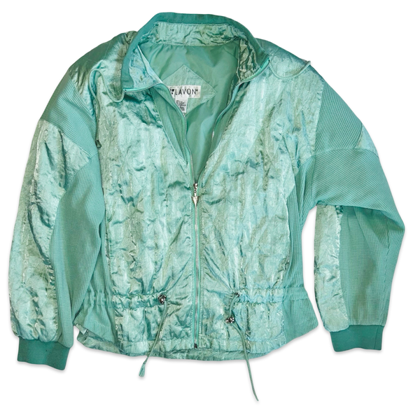 Vintage 80s Teal Windbreaker Jacket