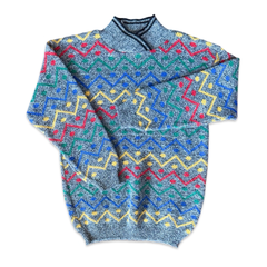 Vintage 80s High Octane Zig Zag Sweater