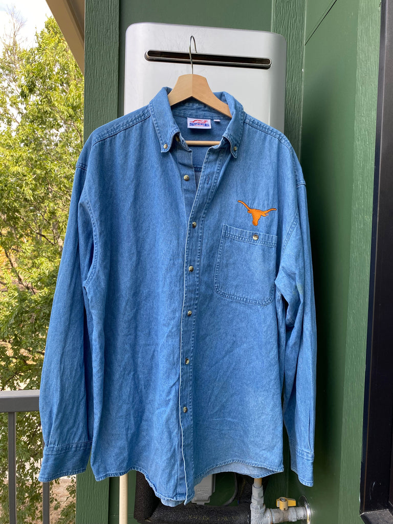 Vintage 90s Denim UT Longhorns  Button Down (XL)