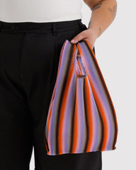 Baggu Pleated Gradient Stripe Poppy & Lilac Bag
