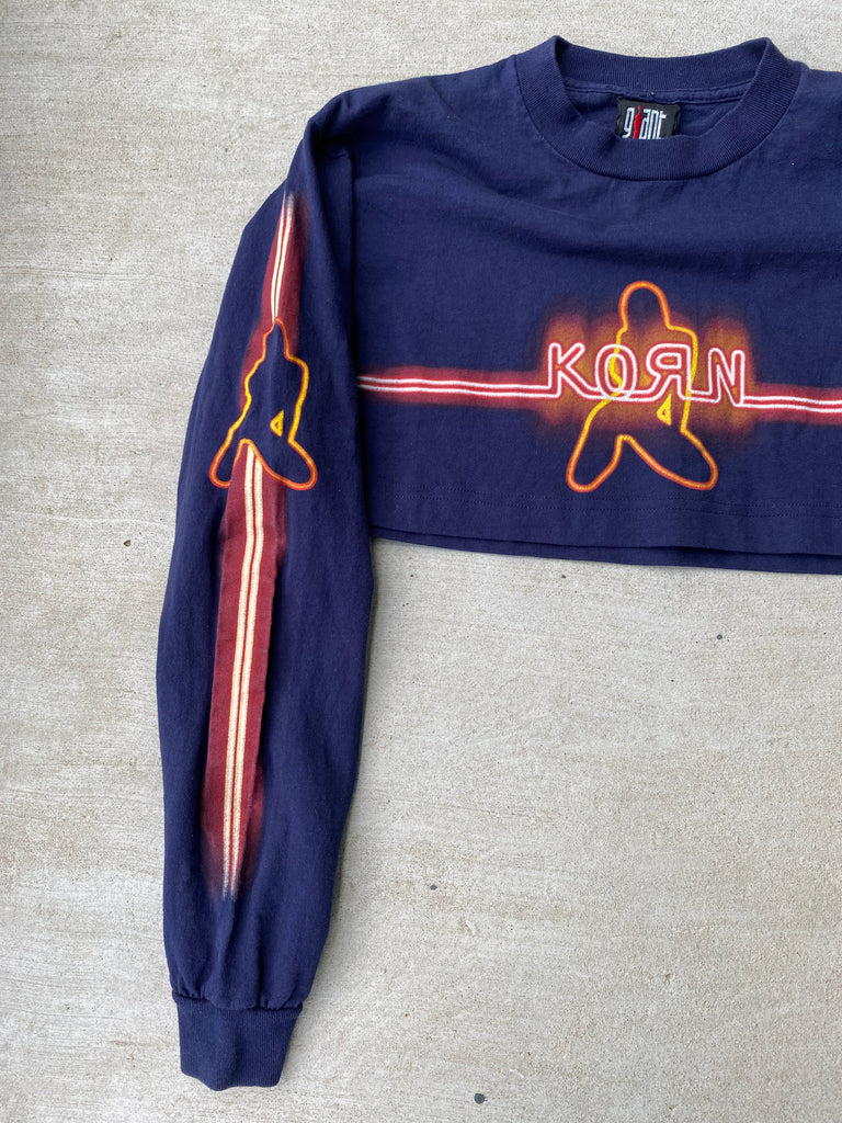 Vintage 90s Korn Cropped Longsleeve Tee (S/M)