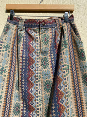 90s Aztec Print Maxi Skirt (29")