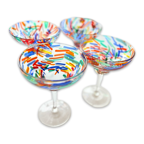 Vintage Confetti Cocktail Glass Set