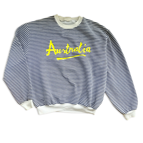 Vintage 80s Australia Striped Crewneck