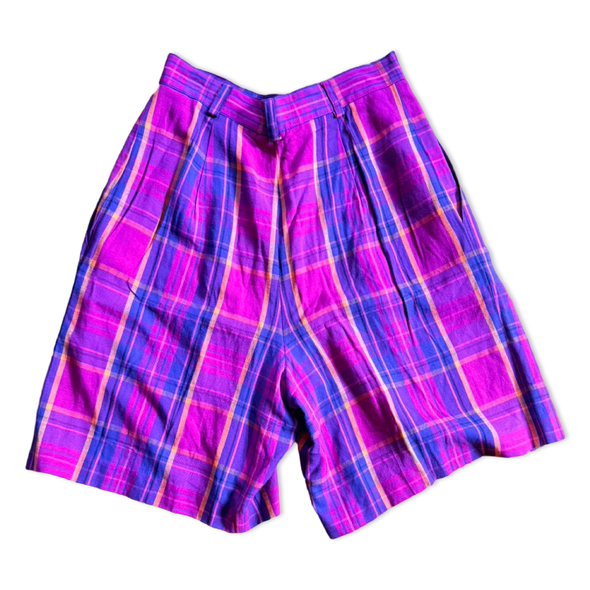 Vintage 90s Plaid Pleated Shorts