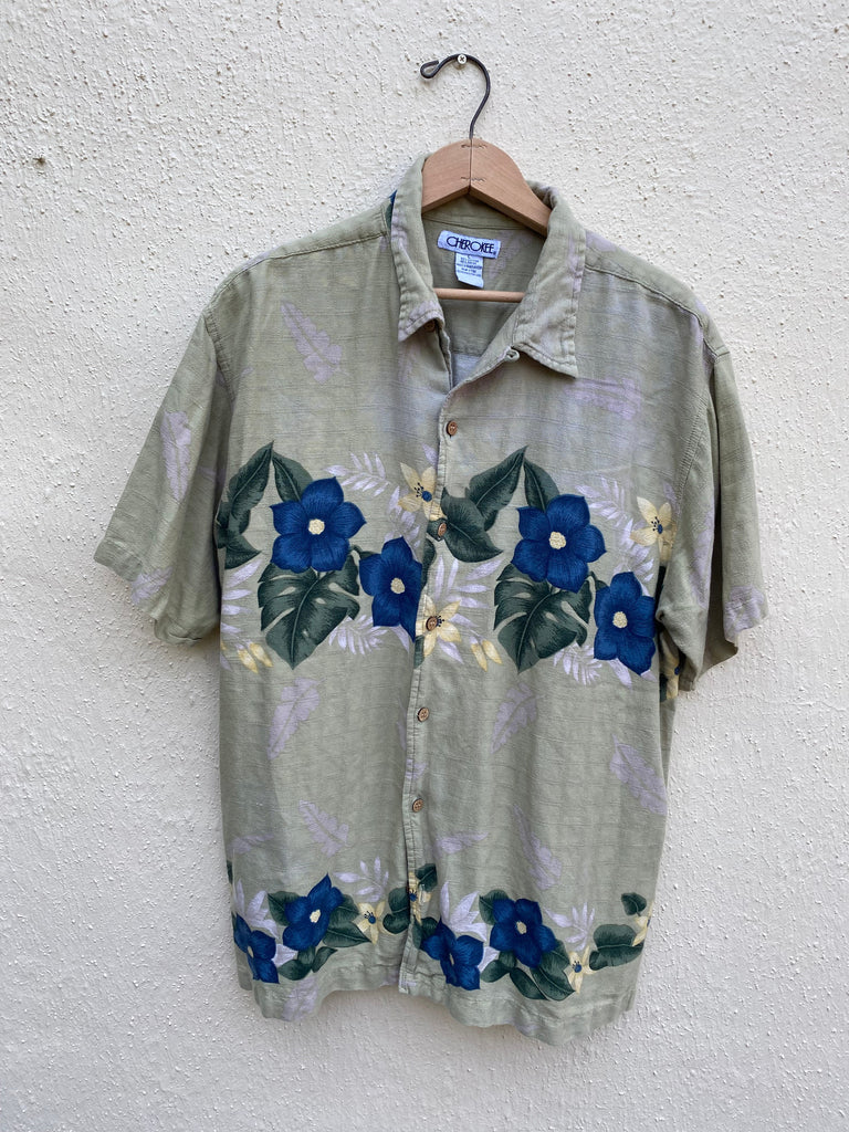 Vintage 90s Cherokee Hawaiian Rayon Button Down (L)