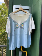 Vintage 90s Looney Tunes Overalls All Over Print Boxy Tee (XL/XXL)