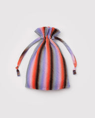 Baggu Pleated Gradient Stripe Poppy & Lilac Bag