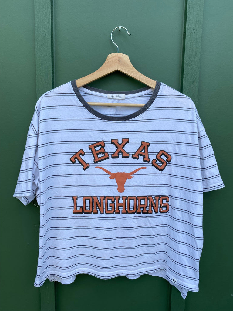 Vintage Y2K University of Texas Striped Cropped Shirt (M/L)