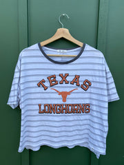 Vintage Y2K University of Texas Striped Cropped Shirt (M/L)