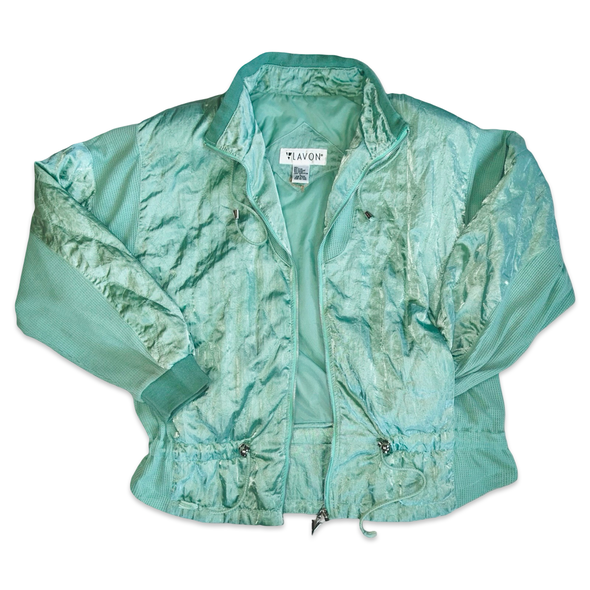 Vintage 80s Teal Windbreaker Jacket