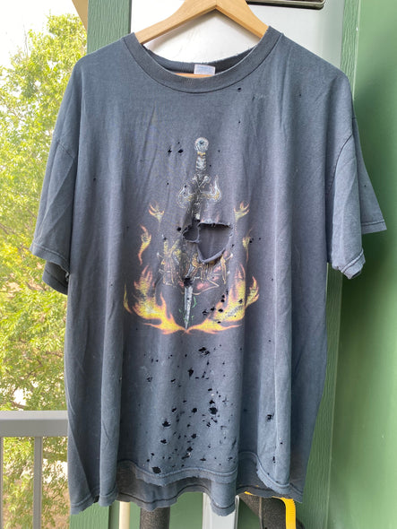 Vintage Y2K Distressed Korn Sword Tee
