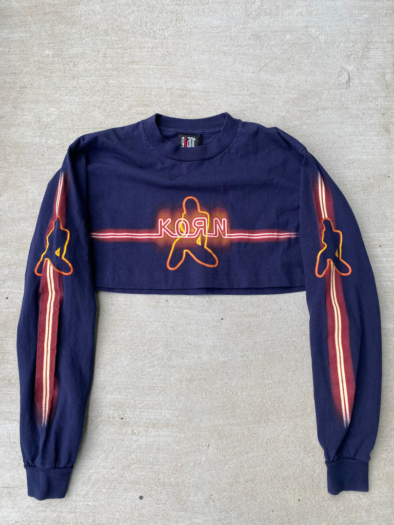 Vintage 90s Korn Cropped Longsleeve Tee (S/M)