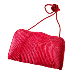 Vintage 80s Liz Red Raffia Bag