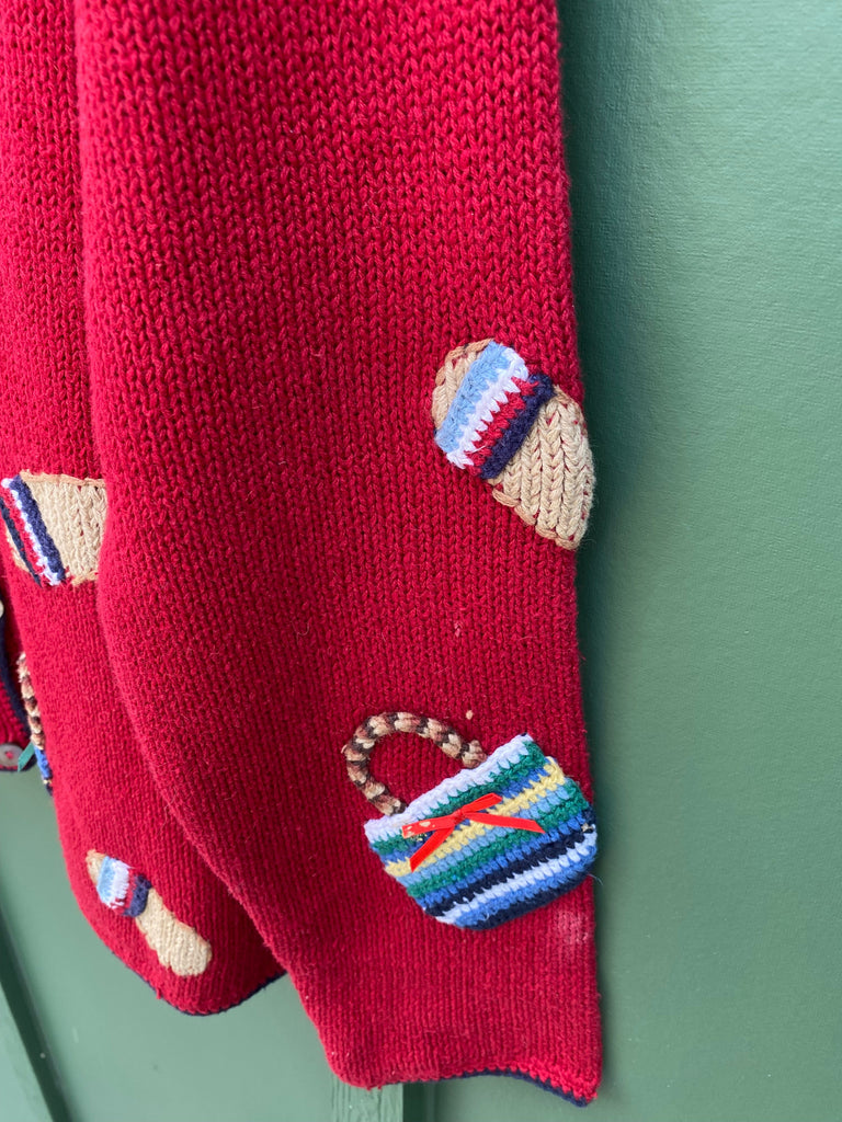 Vintage 90s Shopping Bag Knit Cardigan (S/M)