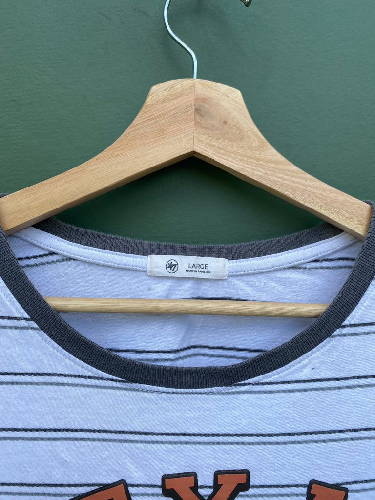 Vintage Y2K University of Texas Striped Cropped Shirt (M/L)