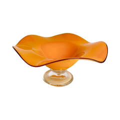 Vintage MCM Orange Ruffle Dish