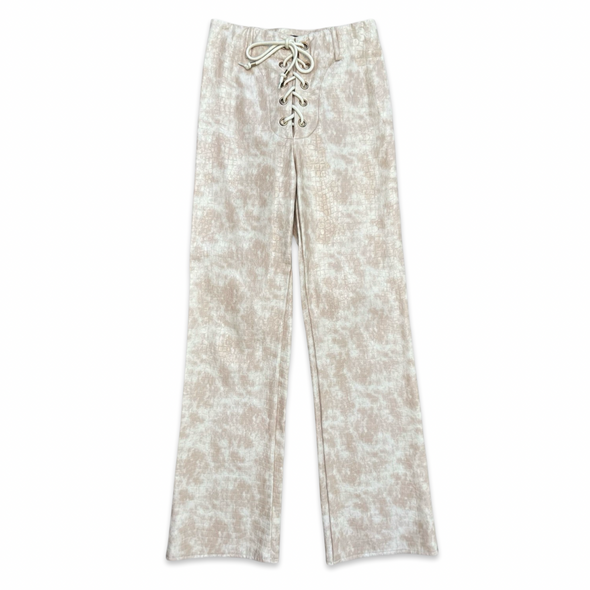 Y2K Cream Patent High Rise Pant