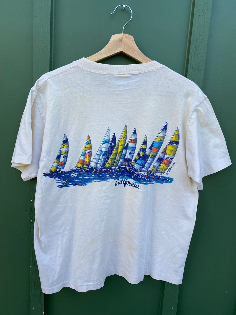 Vintage 70s Crazy Hawaii Sail Boat California Tee (M/L)