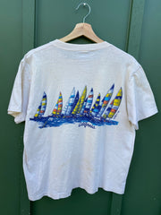 Vintage 70s Crazy Hawaii Sail Boat California Tee (M/L)