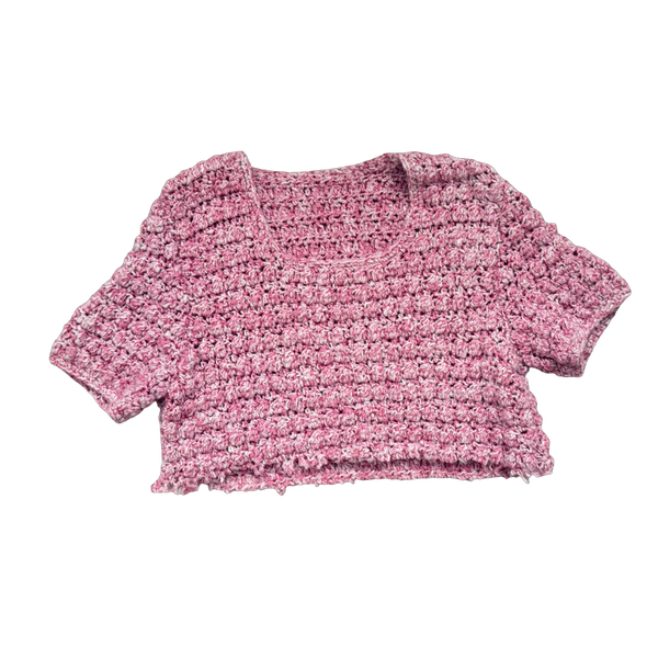Vintage Pink Cable Knot Crop Top