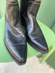 Vintage 70s Maverick Blue Bells Black Cowboy Boots (7 1/2 D)