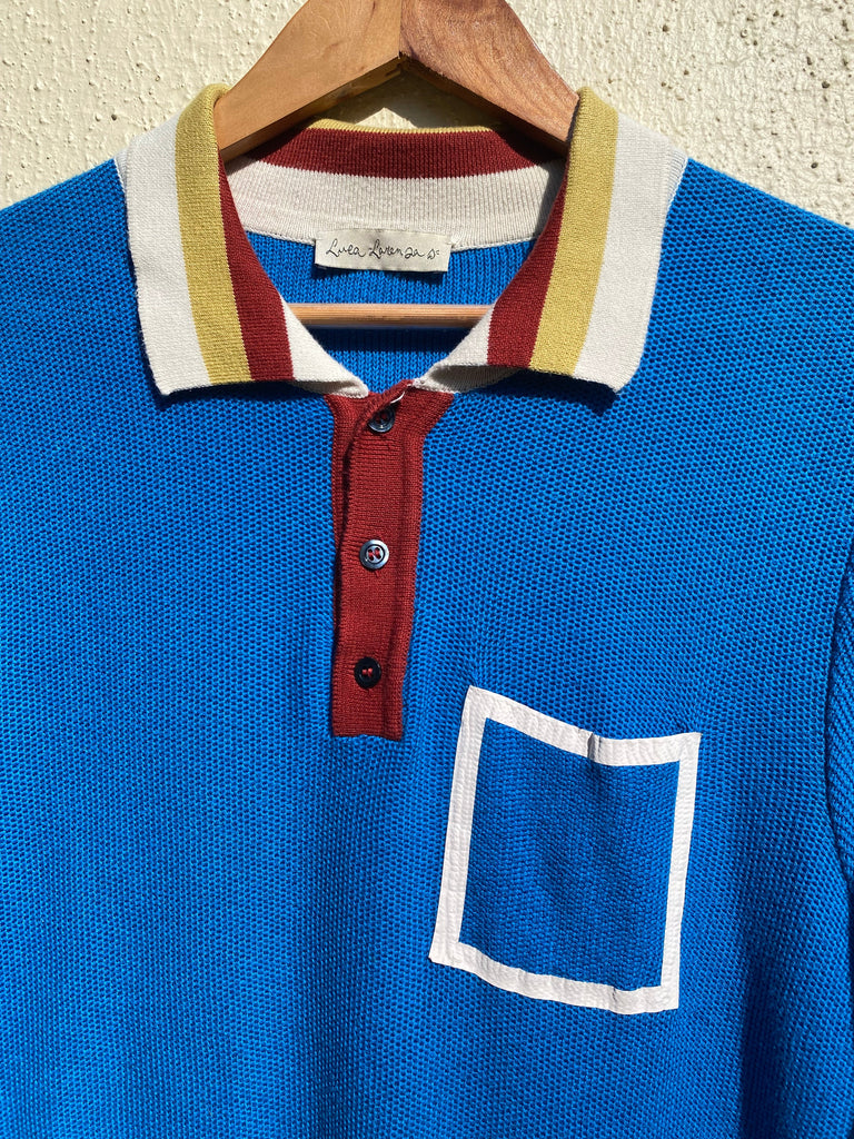 Italian Knitwear Blue Polo (M)