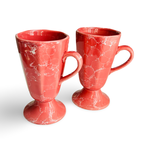 Vintage Pink Ceramic Speckle Mugs