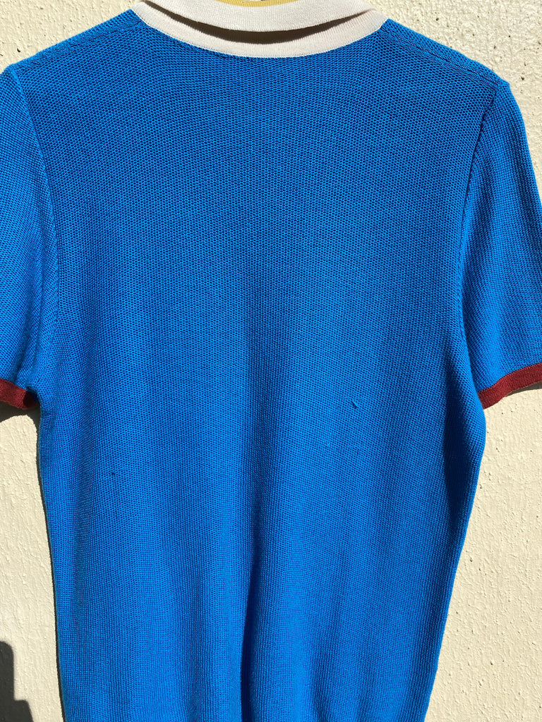 Italian Knitwear Blue Polo (M)