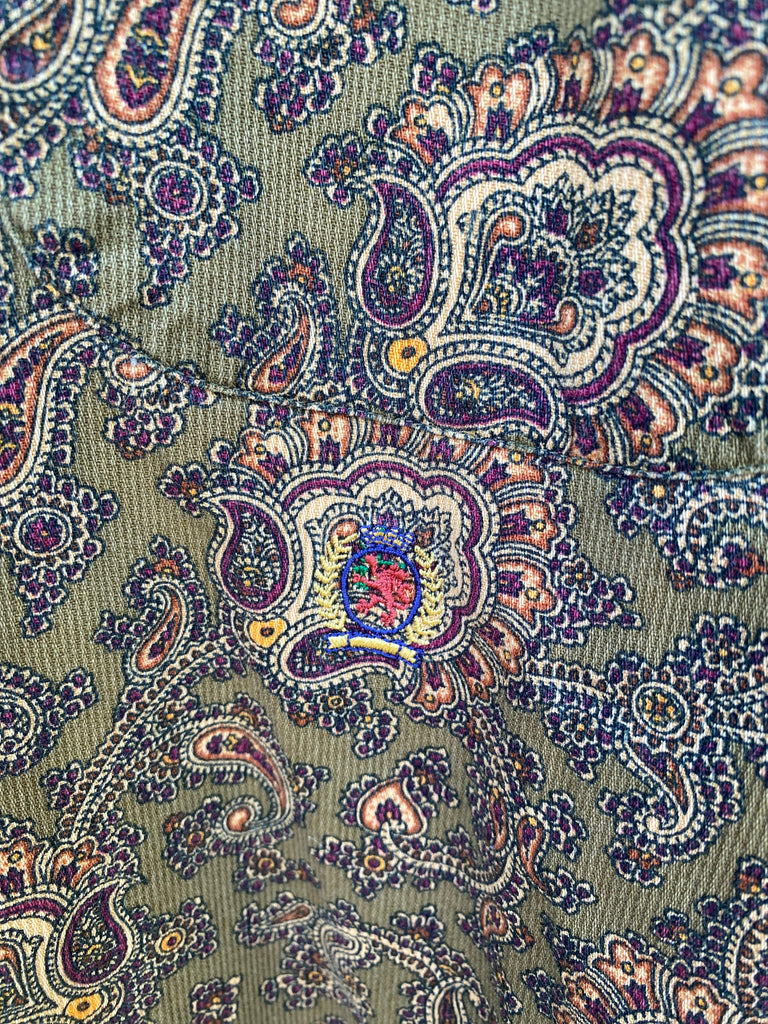 Vintage 90s Tommy Hilfiger Paisley Button Up (XL)