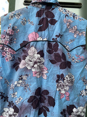Vintage 70s Floral Tank Top Pearl Snap Shirt (S/M)