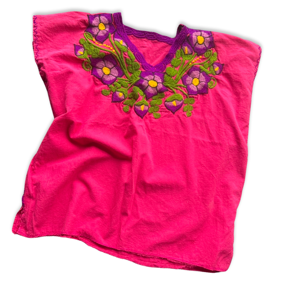 90s Oaxaca Floral Embroidered Top