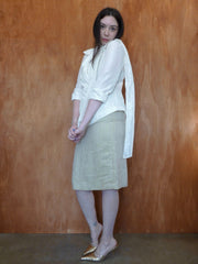 Linen Melon Pencil Skirt (30")
