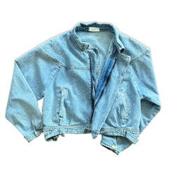 Vintage Denim Bomber Jacket