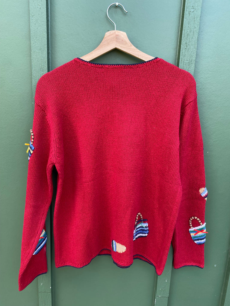 Vintage 90s Shopping Bag Knit Cardigan (S/M)