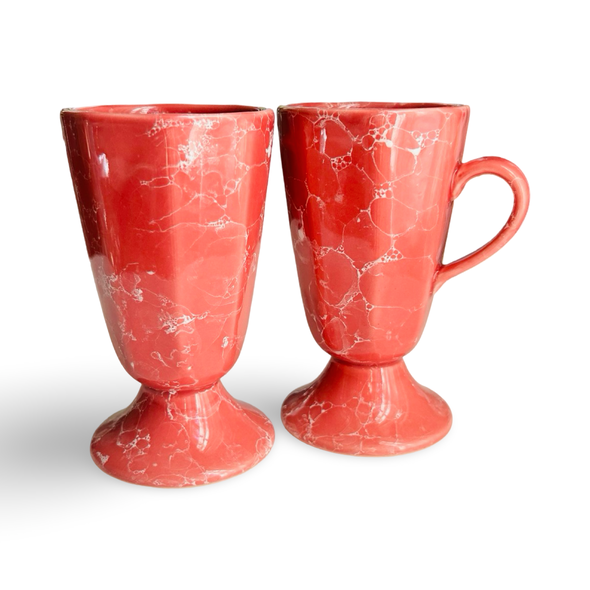 Vintage Pink Ceramic Speckle Mugs