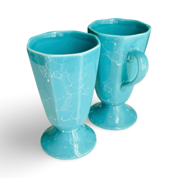 Vintage Teal Speckle Mugs