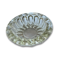 Vintage Large Yellow Hue Crystal Ashtray