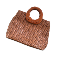 Leather Woven Handbag